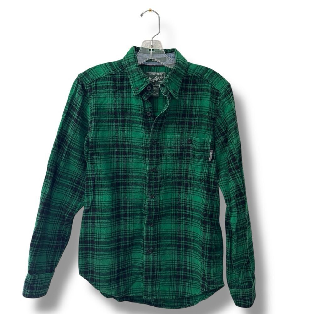 Woolrich Trout Run Flannel Shirt S Green Outdoor Heritage Workwear Layer